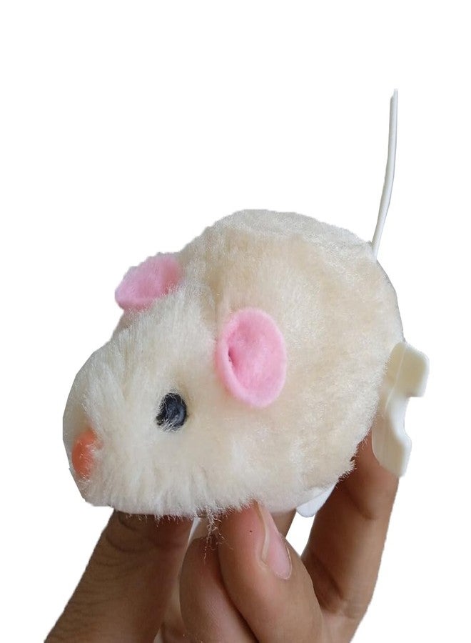 PET FUN لعبة فأر المفتاح من بيت فن، تعمل بالزنبرك، للقطط والحيوانات الأليفة الصغيرة | دمية قطيفة واقعية بذيل دوار، لعبة عضاضة ثلاثية الاتجاهات للكلاب والجراء | مجموعة من قطعتين من المطاط لتوزيع المكافآت والعناية بالأسنان - Image 2